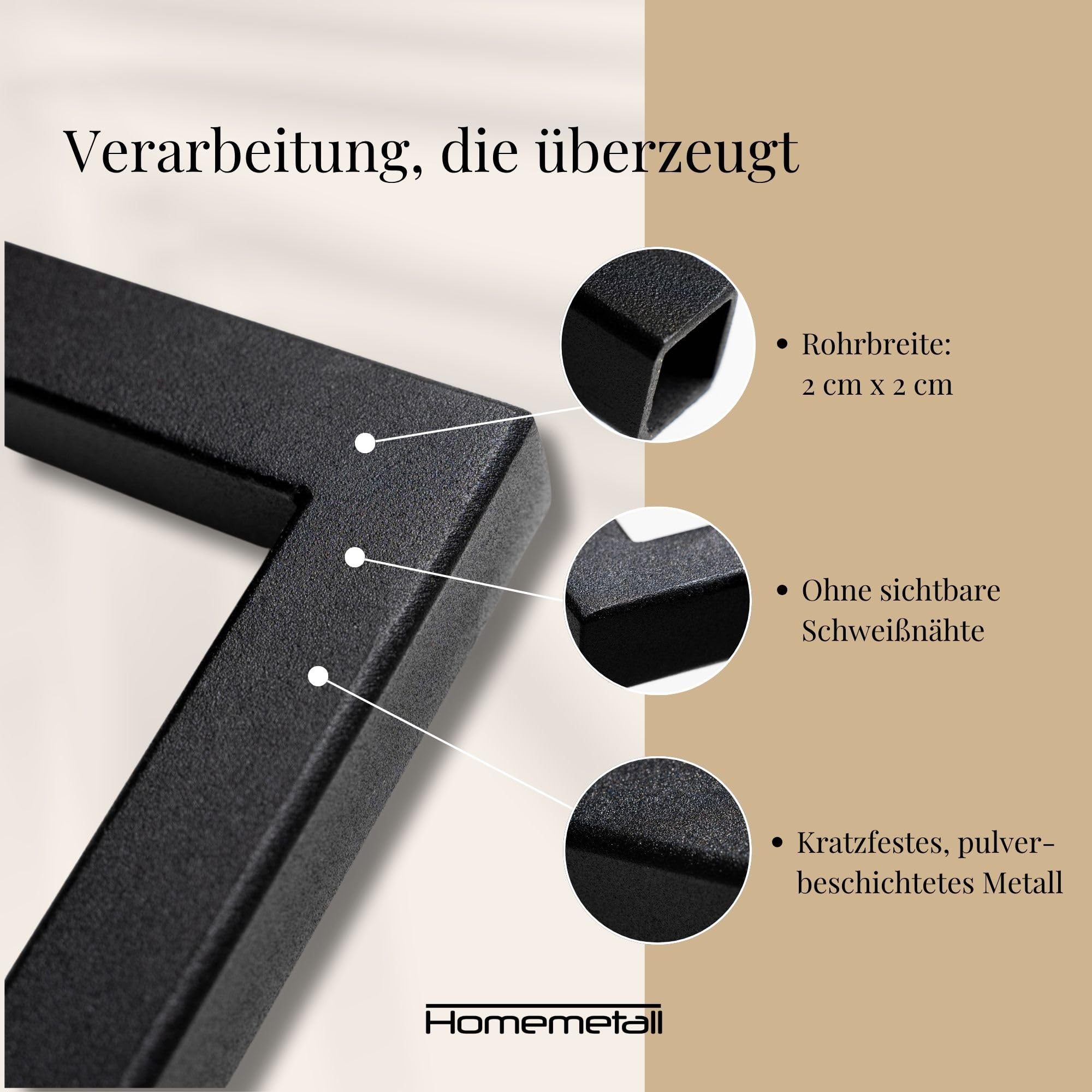 Kleiderstange Wandmontage Schwarz aus Metall - Garderobenstange Wandmontage 50 kg Traglast - in Handarbeit hergestellt & pulverbeschichtet - Wand-Kleiderstange T30cm x B100cm