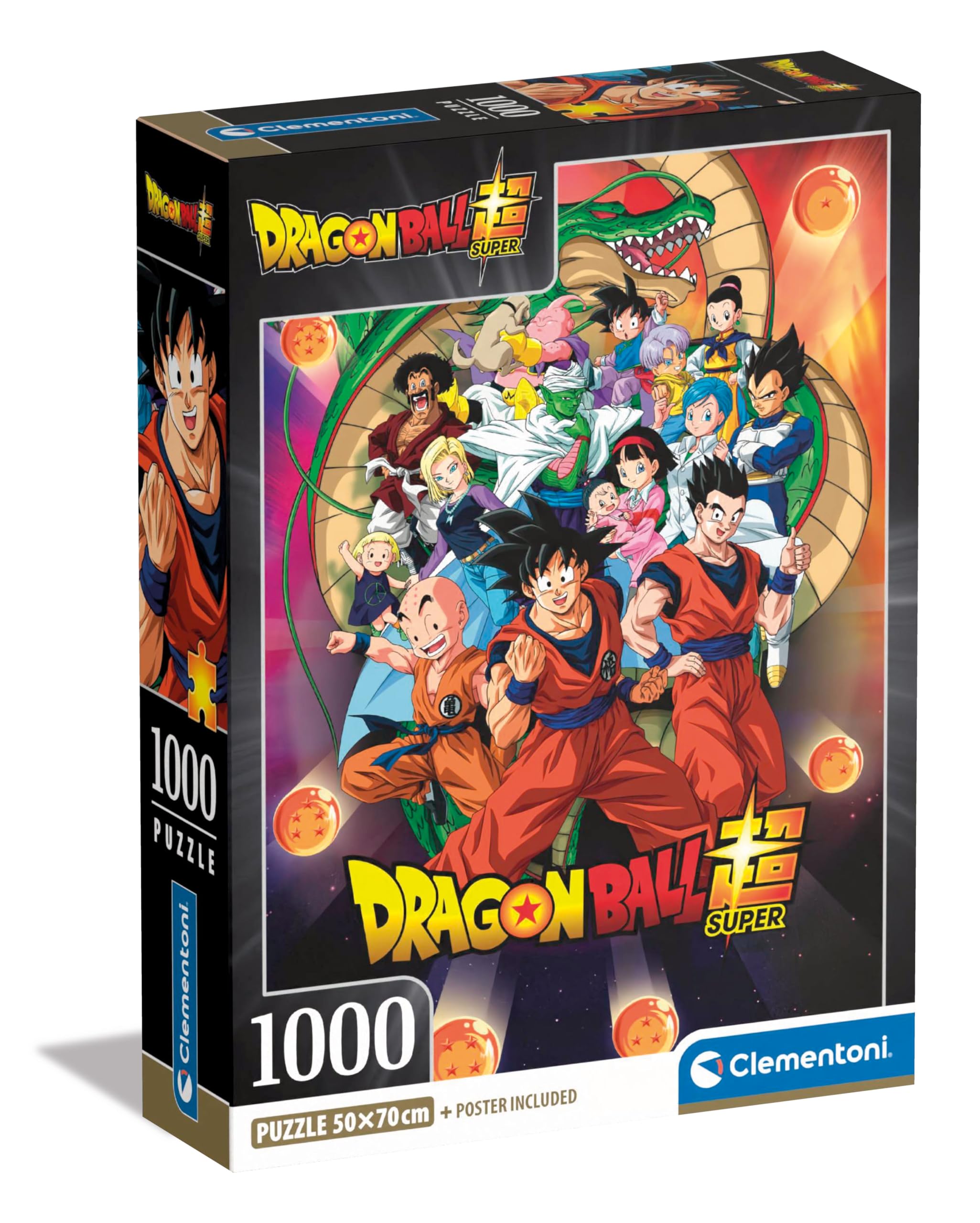 Clementoni Dragonball 1000 Pieces, Poster Included, Anime Puzzle, Manga, Superhero Puzzle, Fun for Adults, Made in Italy, 39919, Multicoloured