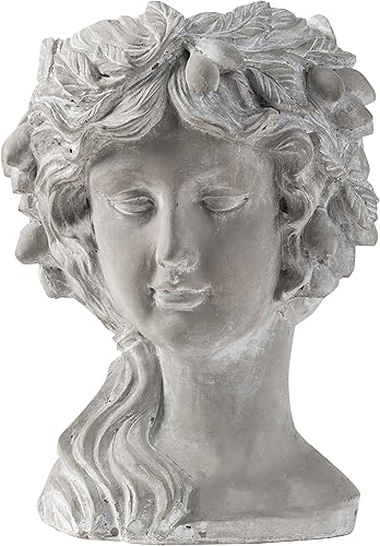 A & B Home Maceta de busto largo para mujer, decoración de interiores y exteriores, maceta de cemento para plantas y flores, florero de escultura de