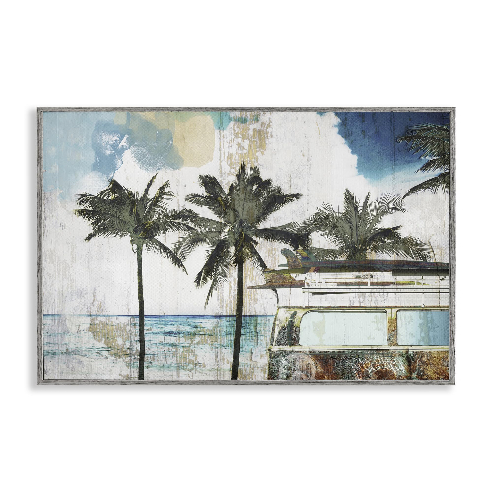 Art giclée rétro motif de plage par Sasha pour habiller un petit mur vide