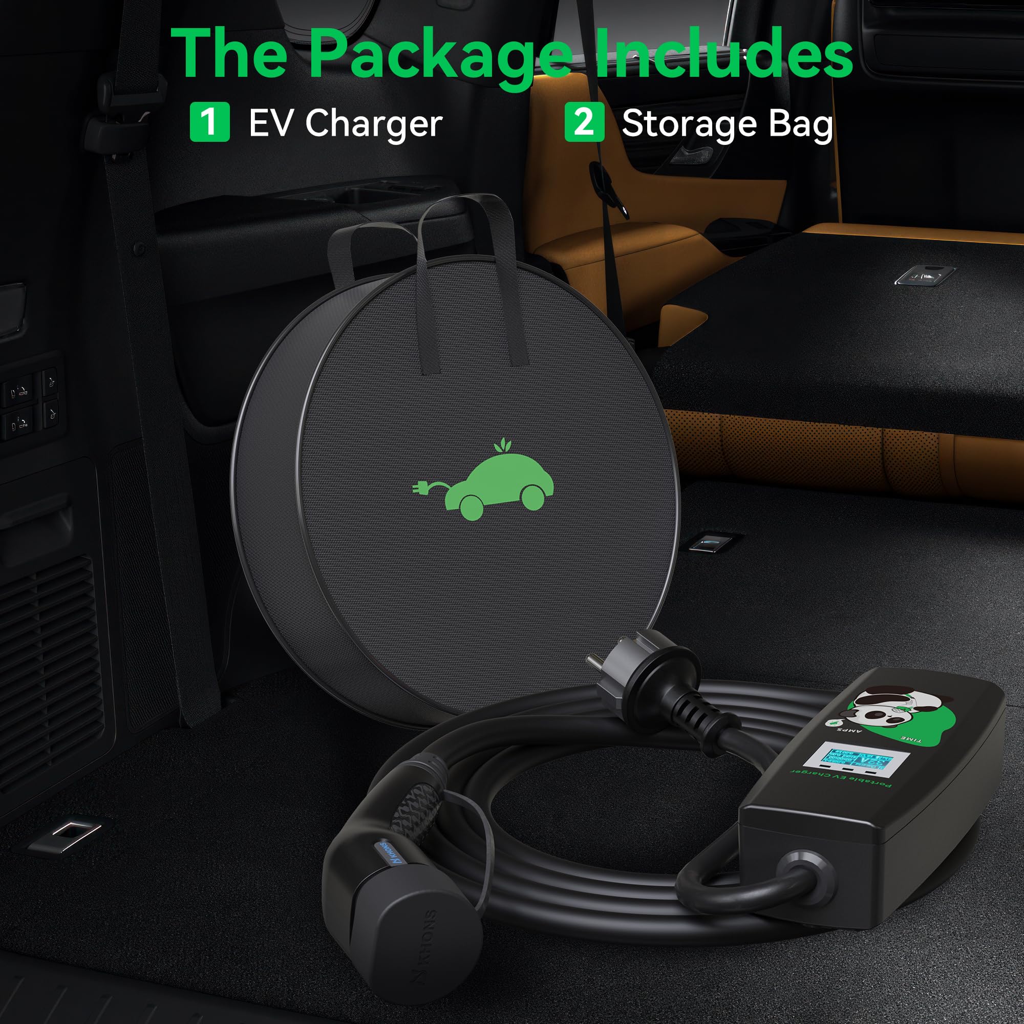 Mobile Wallbox 3.6KW mit Plug & Play, 5M, 16A, 1-Phasig, einstellbarem Strom & Timer, Typ 2 Ladekabel mit Schuko Stecker, Tragbares E-Auto-Ladegerät für IEC 62196-2
