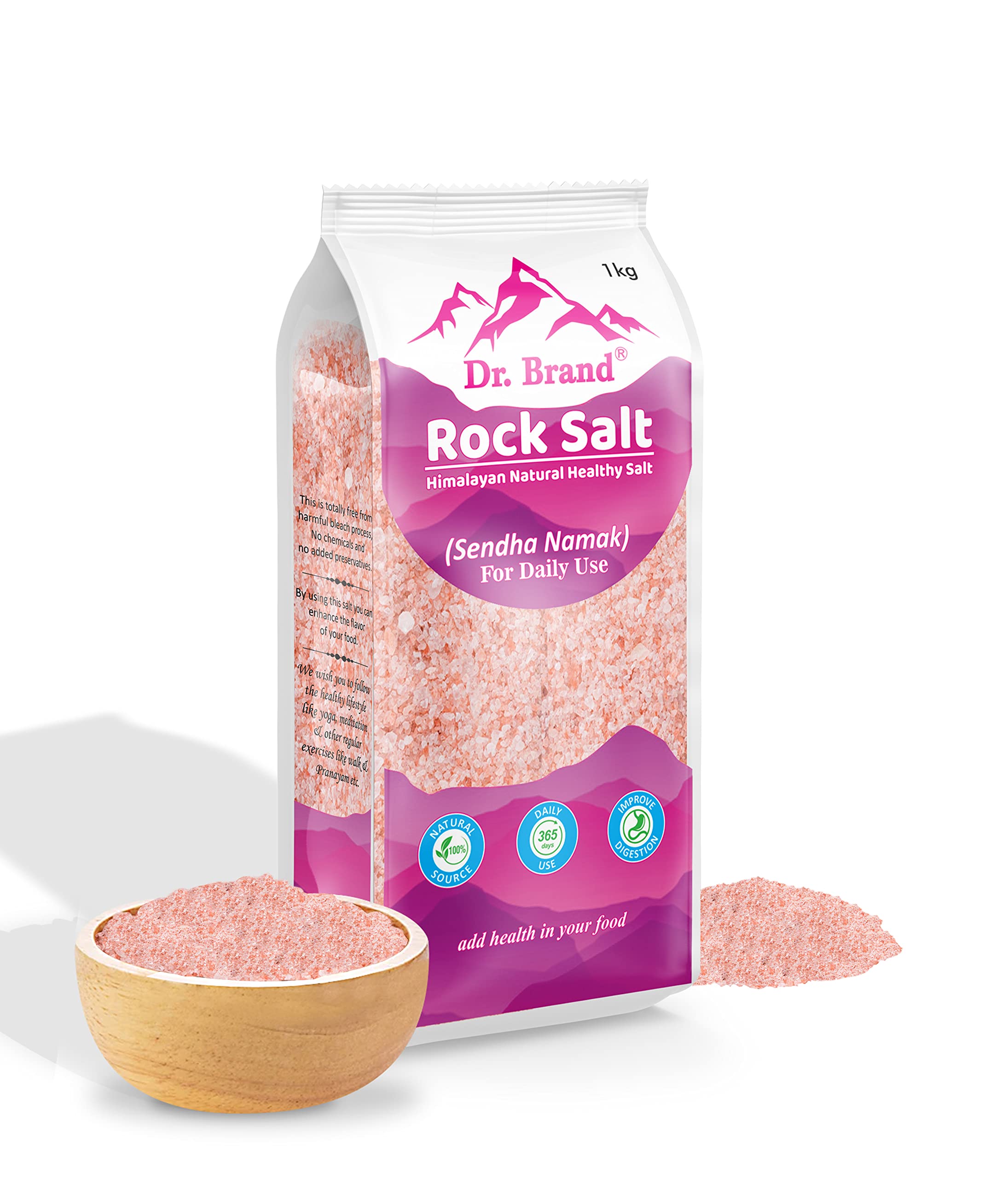 Dr Brand Rock salt Himalayan Pink 1kg (natural pink lahori sendha upwas namak) (B0B1MXQYH2) Amazon Price History, Amazon Price Tracker
