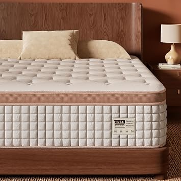 Firm Queen Mattress 12 Inch, Cooling Hybrid Mattress in Box