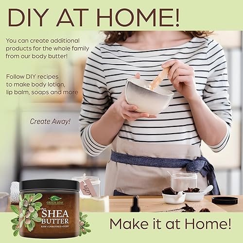 Miniatura 8 de Green Leaf Naturals Manteca de karité africana, ingredientes crudos y sin refinar, barra de loción hidratante corporal para hidratar, nutrir,