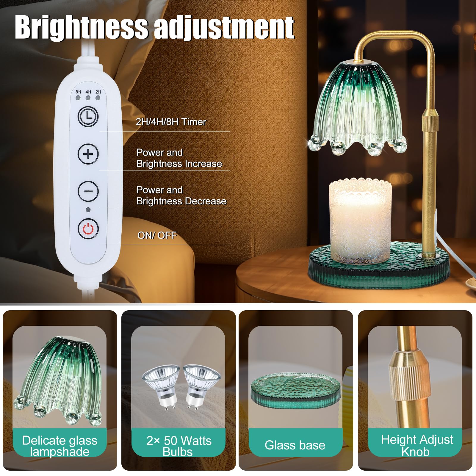 Scaldacera Elettrico Per Candele - Lampada Riscaldante Senza Fiamma - Diffusore Di Profumi Per Casa