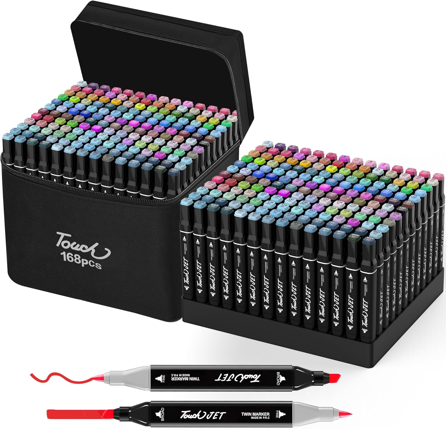 KJSHUANGTANG Alcohol Markers, 168 Colors Dual Tip Art Markers, Drawing, Coloring Marker for Sketching Adult Coloring