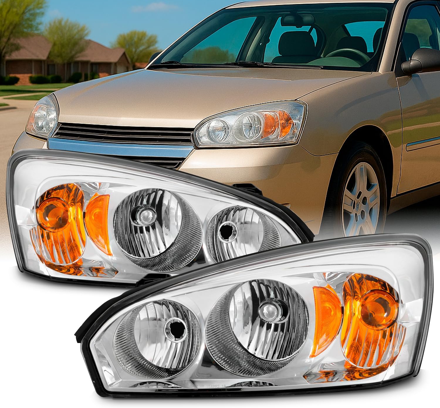 AKKON - Fits 2004-2007 Chevy Malibu 2008 Malibu Classic Model [OE Style] Headlight Passenger Right Side Headlamp