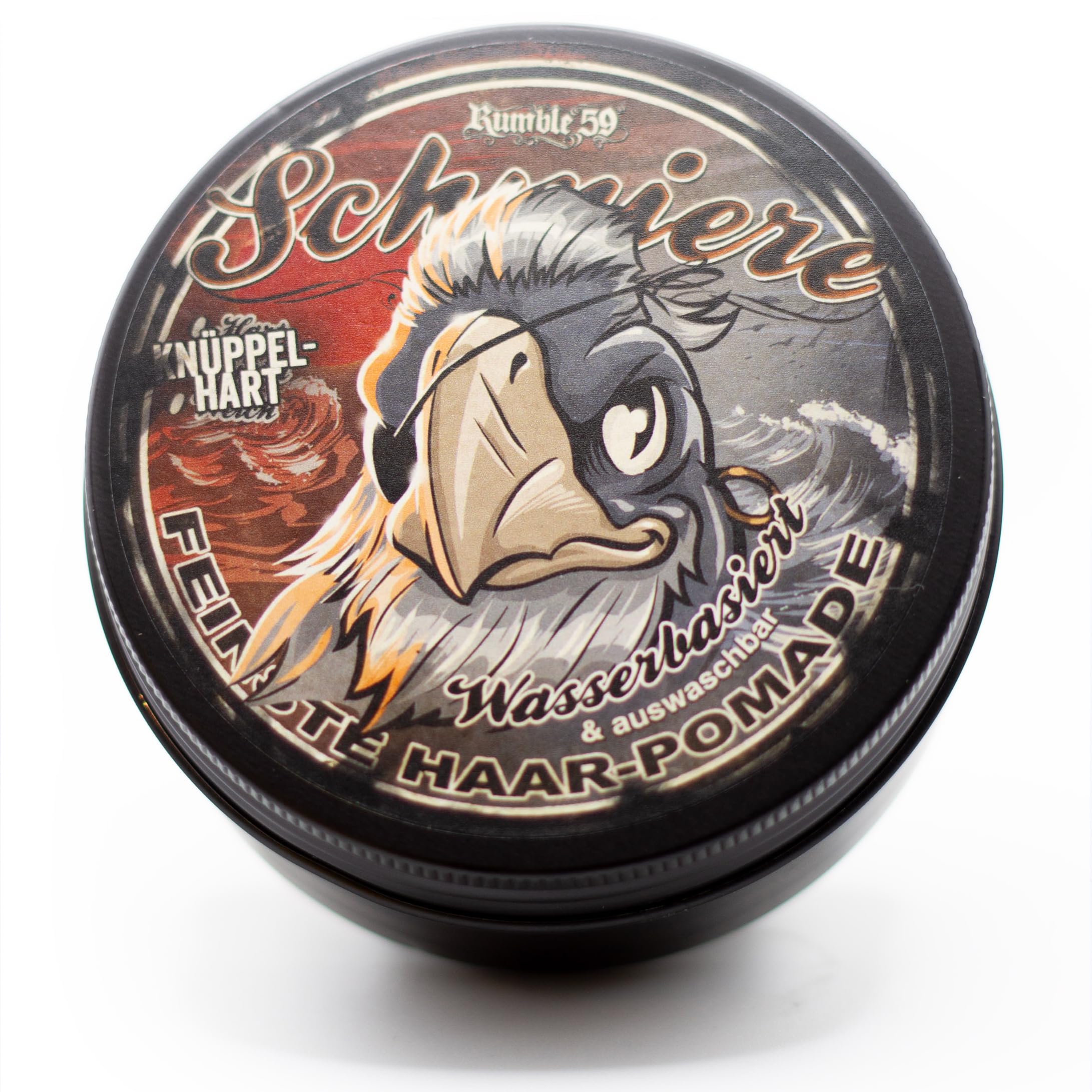 Rumble59 - Schmiere Pomade für Männer - Klassiker mit Orangenduft - 250 ml, extra starker Halt - wasserbasierte Haar Pomade, auswaschbar - Hairstyling Made in Germany