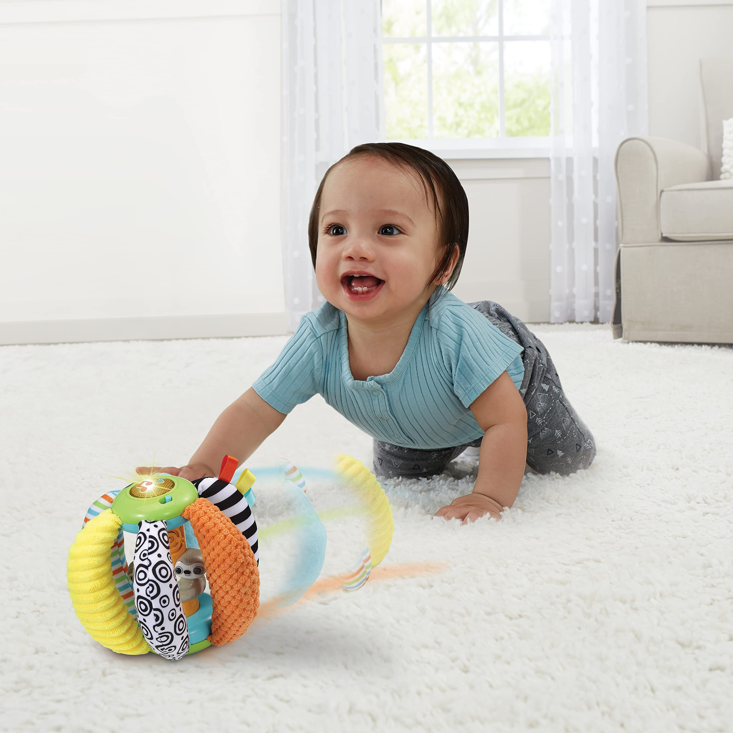 VTech-Baby Bola sensorial Asas de colores y texturas, Pelota interactiva, Juguete para bebés +6 meses, Versión ESP