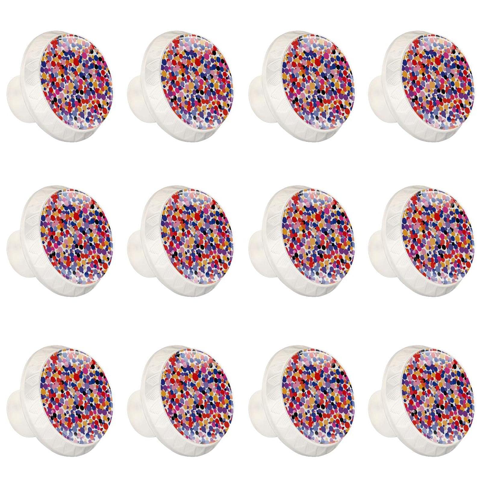 Boutons d'armoires de cuisine ronds à pois lot de 12 poignées pour tiroirs de commode