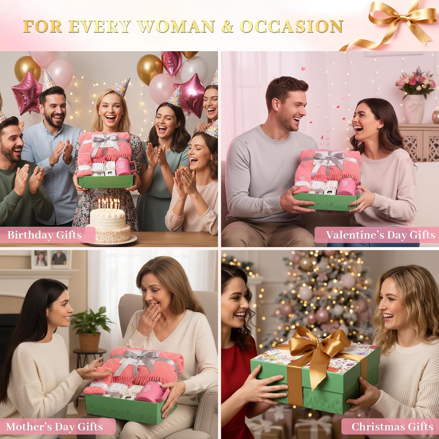 Valentines Day Gifts for Her Daughter,Girlfriend and Wife,Gift Baskets for Women,Happy Birthday Gifts for Mom,Friend,Sister and Grandma,Self Care Relaxing Spa Gift Basket - Image 3