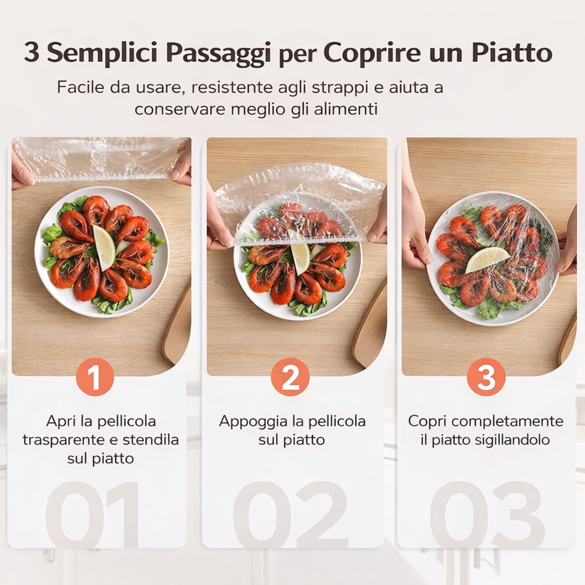 Copri Alimenti Riutilizzabili con Elastico Trasparenti Estensibili 10-25 cm per Ciotole Piatti Contenitori Conservazione Fresca