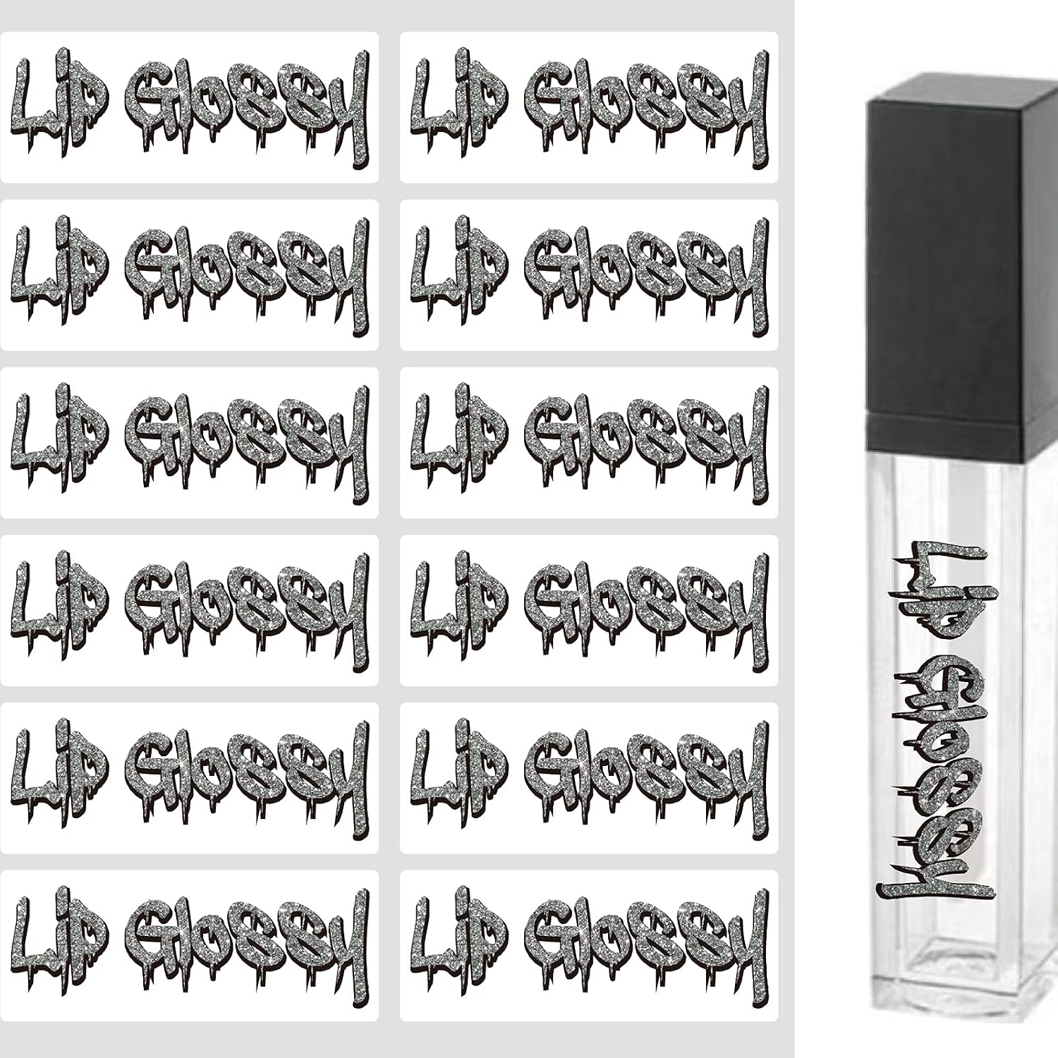 Lipgloss Label for Tubes Custom,100 Pieces, Personalized,Custom Stickers,Cosmetic Stickers,Gift Box Labels,Logos,Transparent,Eyelash Stickers,White Paper (5cmx1.4cm)