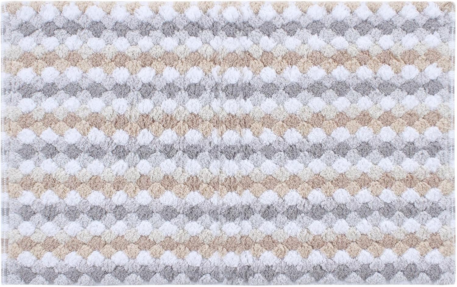 Home Weavers Orion Collection 100% Cotton Non-Slip Bath Rug,Extra Soft Bedroom Shag Carpet with Anti-Slip Backing,Water/Dust Absorbent Fast Dry Shower Mat - 20"x32", Beige