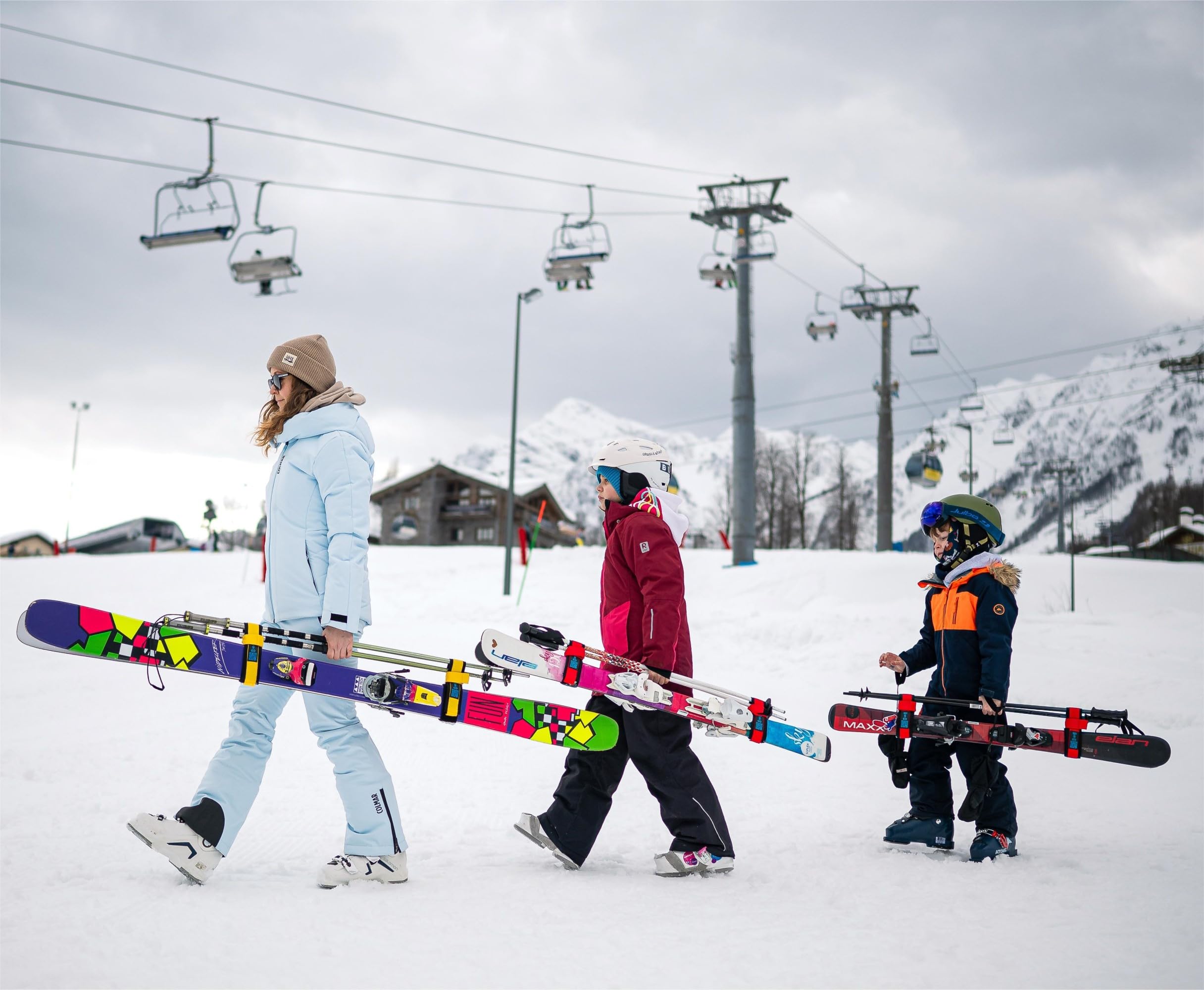 SKI-N-GO Portaesquís y bastones de esquí Azul M