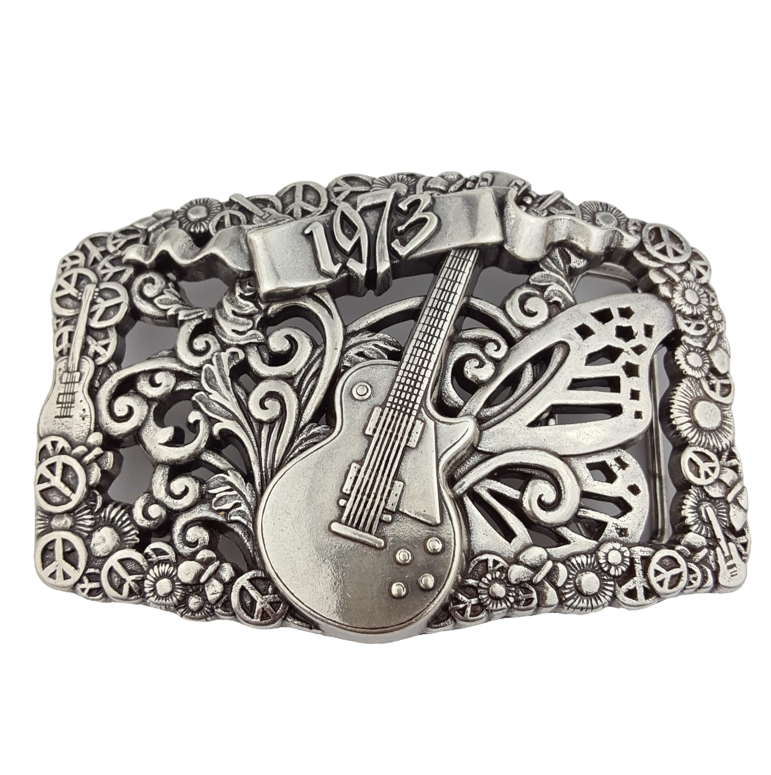 Axesoria Guitar, Butterfly, Peace and Daisy Belt Buckle