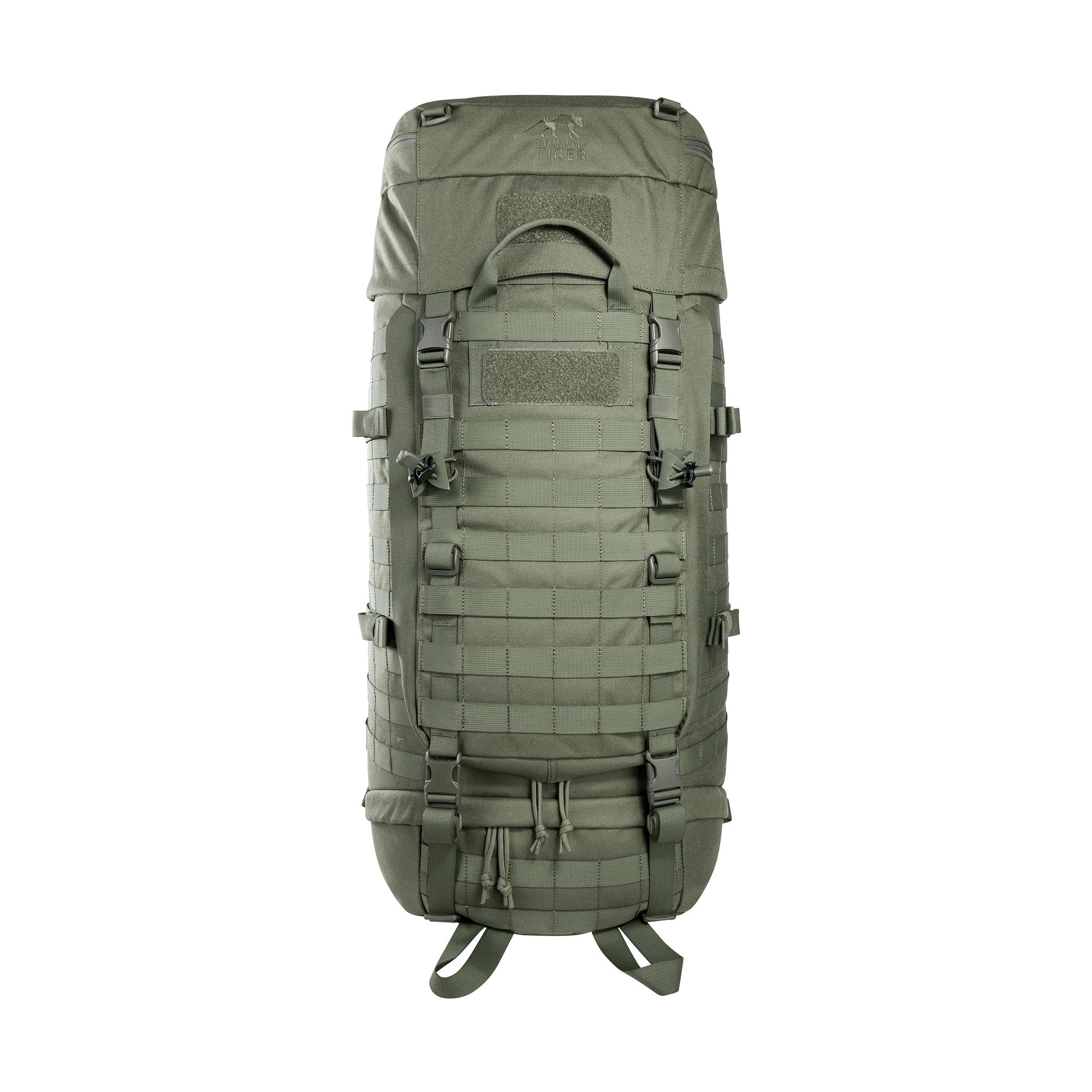 Tasmanian Tiger TT Base Pack 60 FO modułowy plecak z możliwością rozszerzenia pojemności od 60 l do 75 l z dużym otworem z przodu; ergonomiczny plecak trekkingowy z systemem Molle, oliwkowy