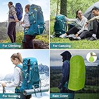 Vista 6 de N NEVO RHINO Internal Frame Hiking Backpack 50/60/65/70/80L, Mountain Climbing Camping Backpack Daypack Waterproof Rain Cover Mountain Climbing