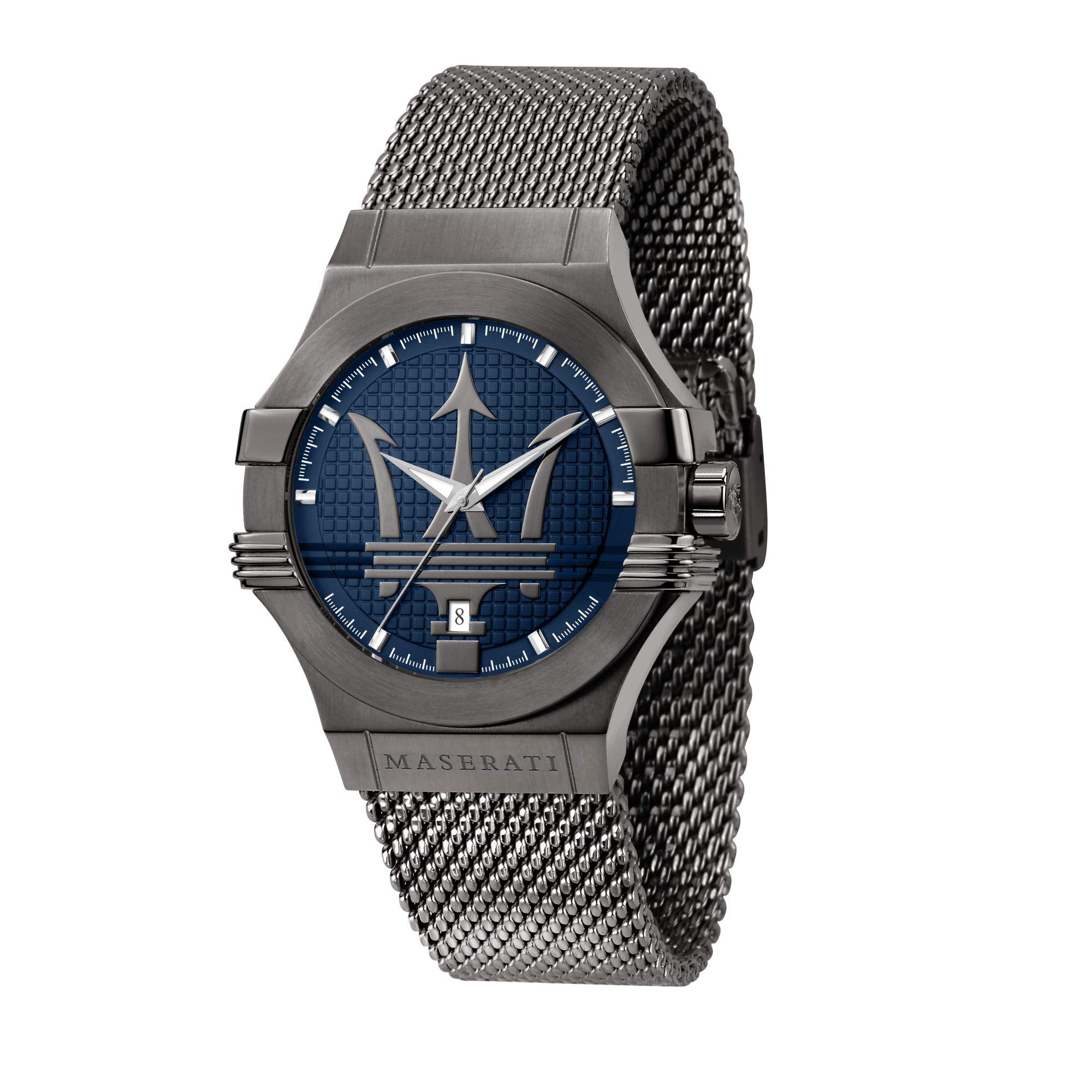 Maserati Stainless Steel Men Potenza R8853108005 Grey Stainless-Steel Quartz Dress Analog Watch, Blue Dial, Silver Band (B084QB3VR2) Amazon Price History, Amazon Price Tracker