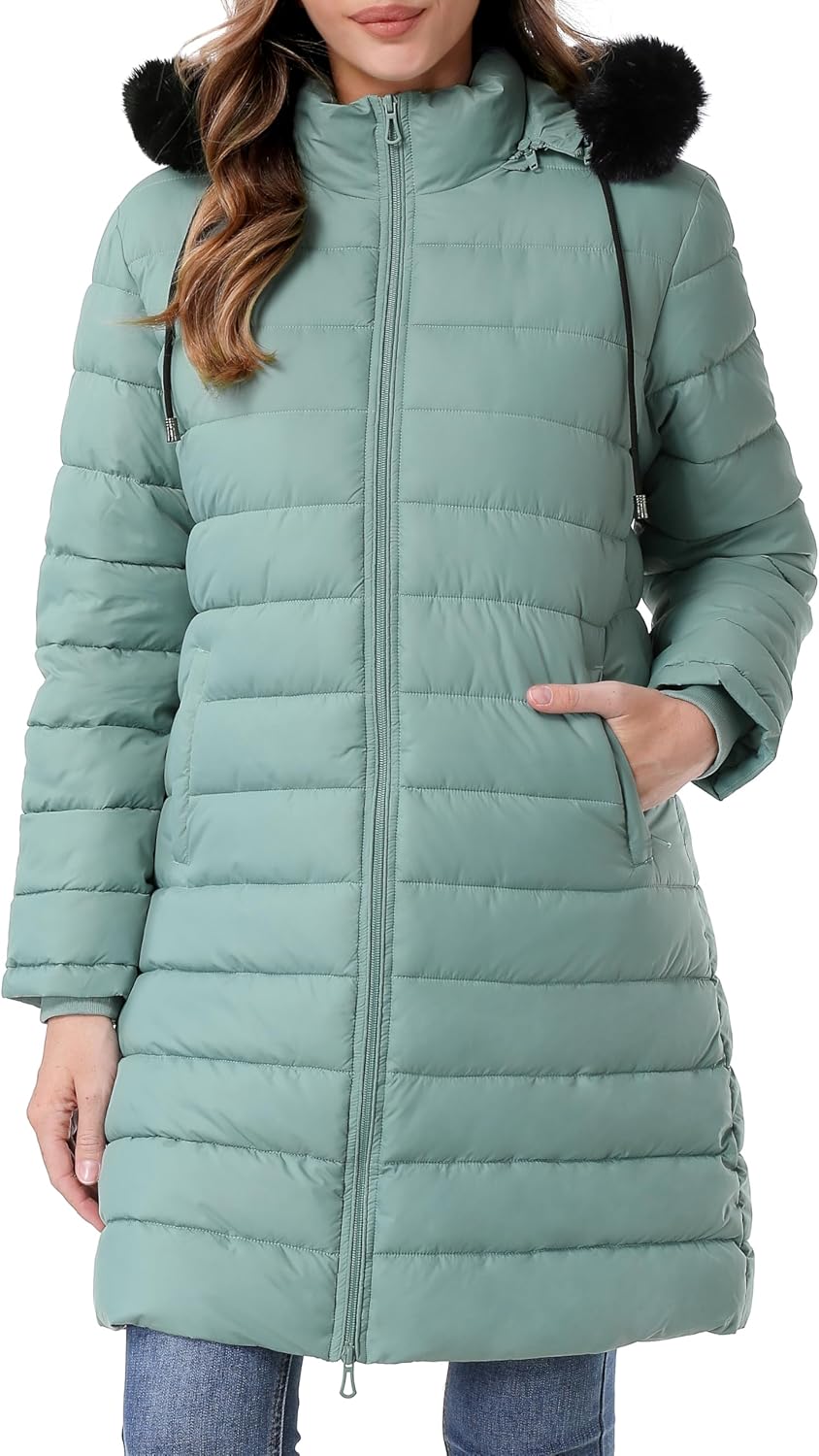 GOLDLADIES Women's Waterproof Long Down Jacket,Warm Winter Hooded Puffer Coat Thickened for Hiking Outdoor - Image 3