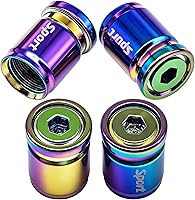 Vista 33 de Tapas de válvula de neumático deportivo, 4 unidades, antirrobo, universales, aluminio, cilindro elíptico con junta tórica, para automóviles