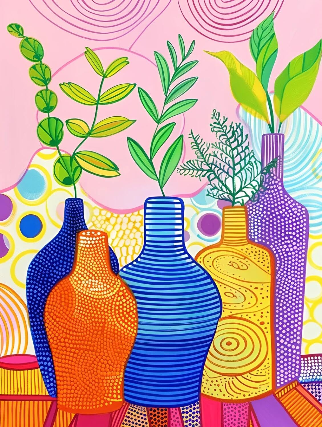 Rqwybcaxn Seed Bead Embroidery Kits Watercolor Vase 40x50cm