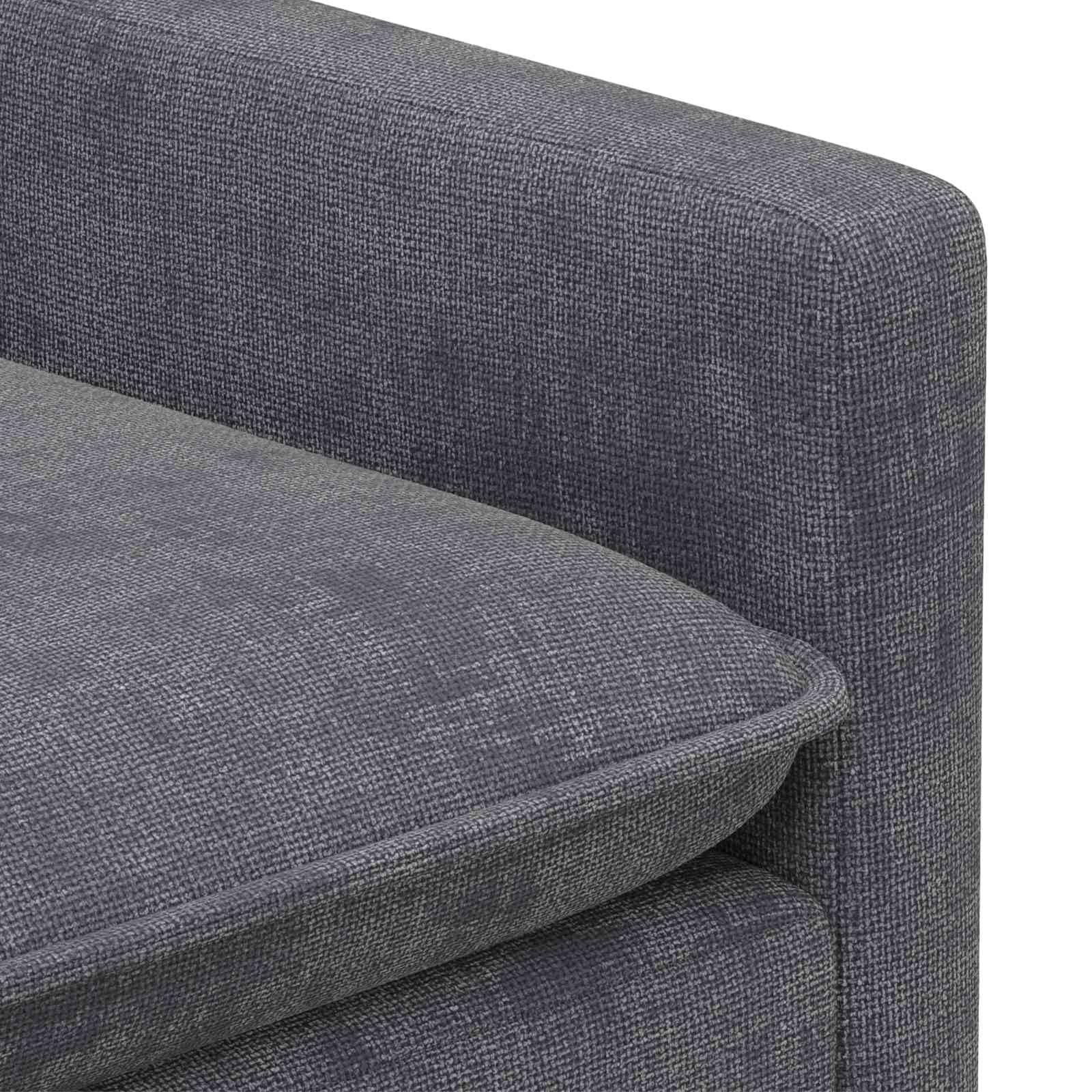 Canapé gris foncé 156 x 81 x 87,5 cm en polyester, canapé 2 places avec coussins doubles, accoudoirs réglables, cadre en métal robuste, idéal pour salon, chambre d'amis, gris foncé