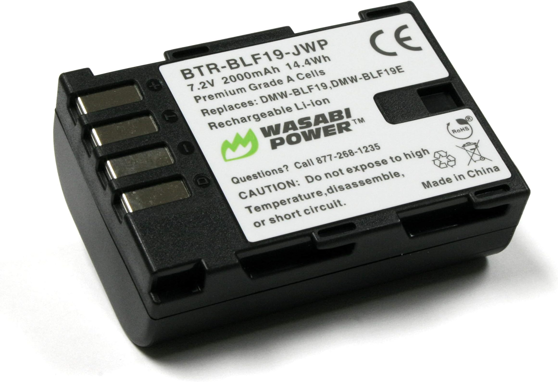 Wasabi Power Battery for Panasonic DMW-BLF19 and Panasonic Lumix DMC-GH3, DMC-GH4, DC-GH5, DC-GH5S, DC-G9