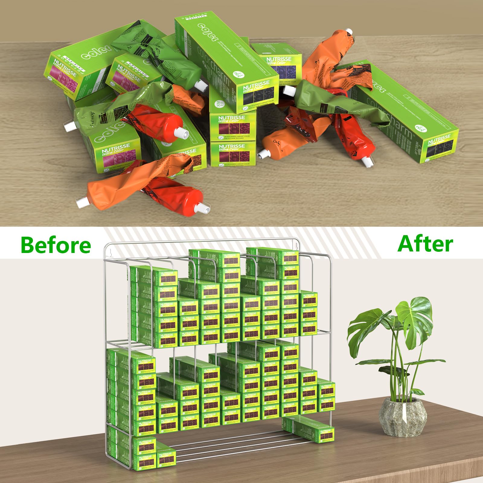 Snapklik.com : Hair Color Organizer Rack - Metal Hair Color Tube ...