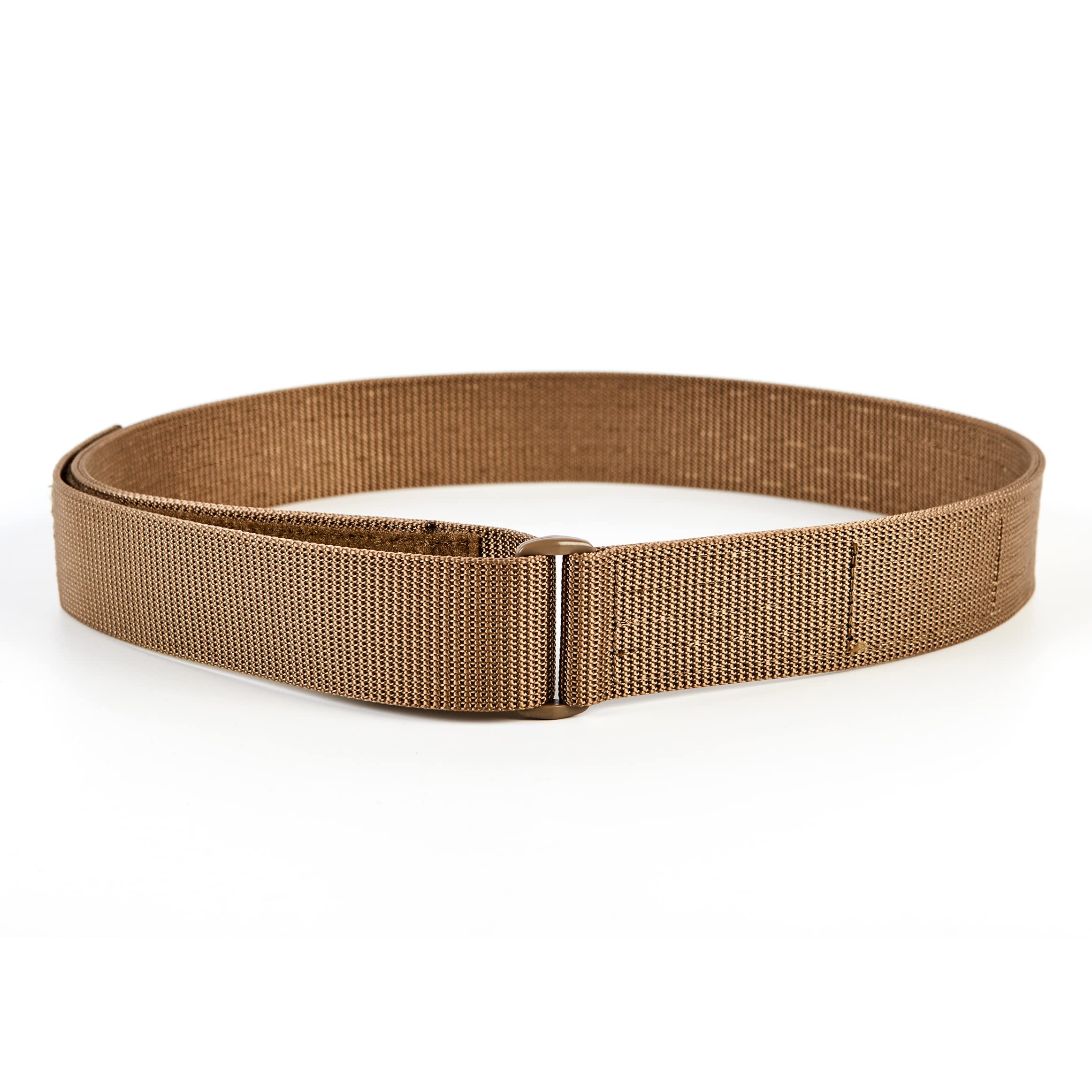 WOLF TACTICAL Heavy Duty Simple EDC Belt - Stiffened 2-Ply 1.5” Nylon Gun Belt for Concealed Carry, Holsters, Pouches (Tan, M)