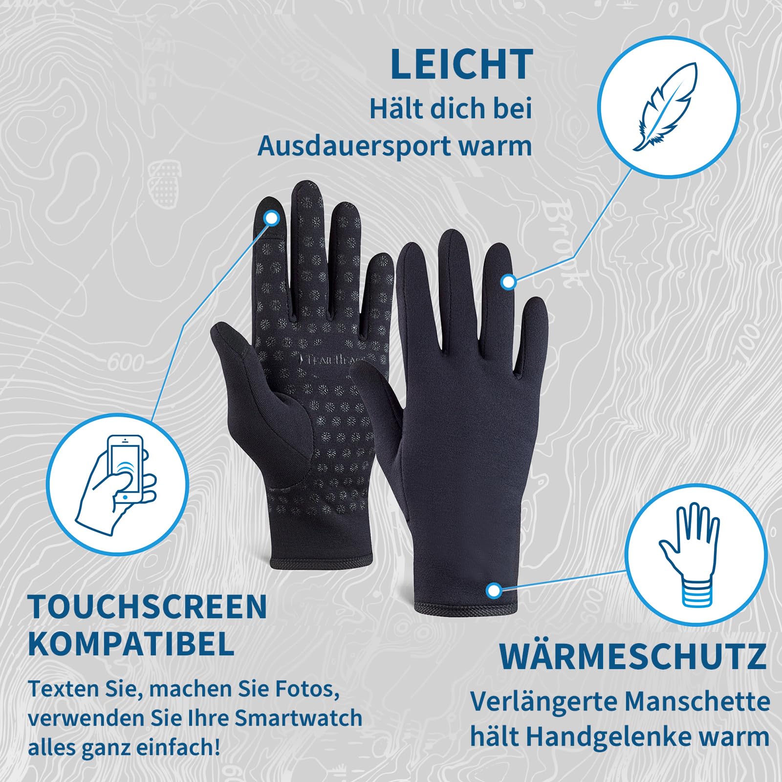 TrailHeads Damen Laufhandschuhe | Touchscreen Handschuhe | Power Winter Running Zubehör