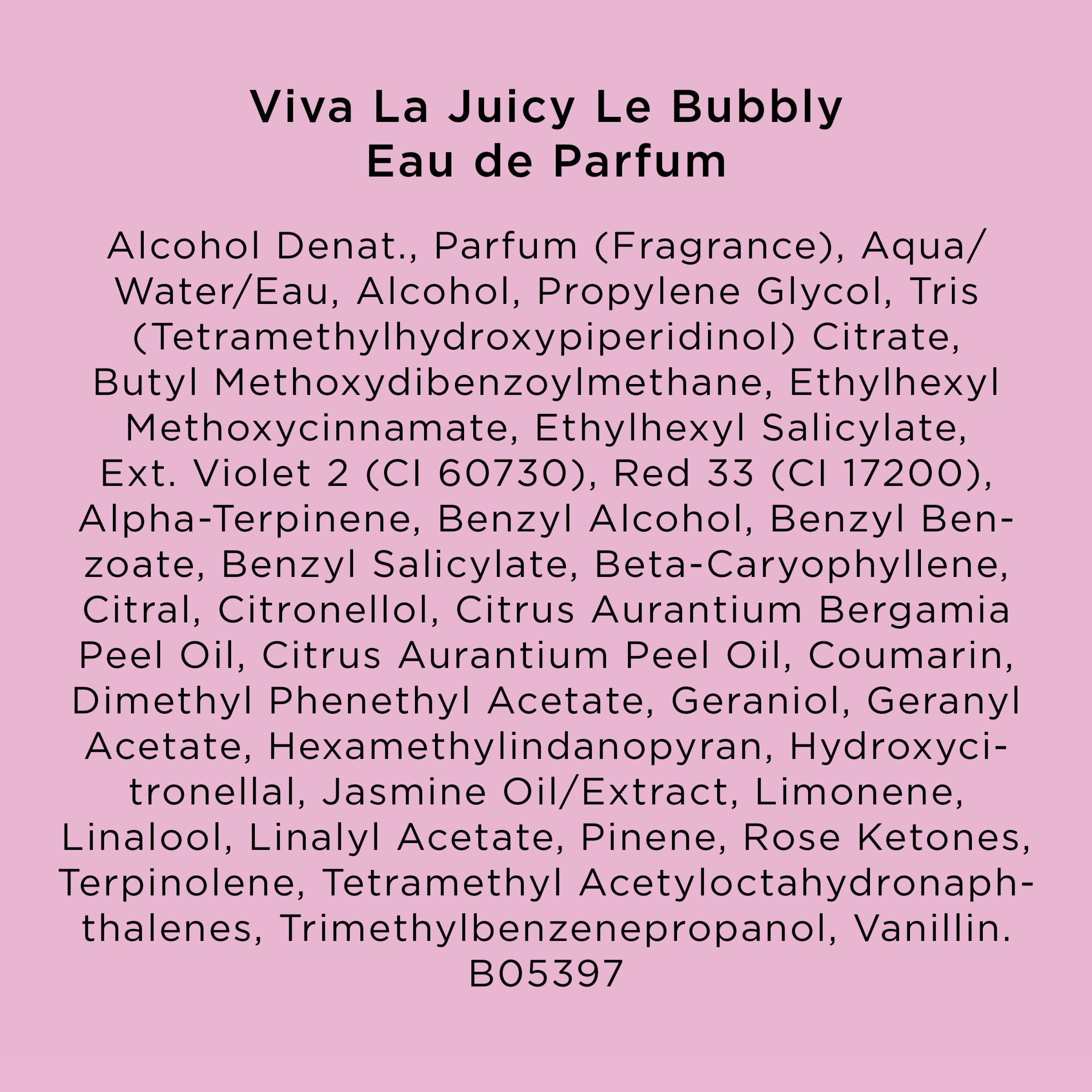 Juicy Couture Cofanetto Viva La Juicy Le Bubbly, Eau de Parfum Donna Vaporizzatore, Formato tascabile, Vaporizzatore di sacchetto, Profumo fruttato e Gourmande, Bacche rosa, gelsomino, vaniglia