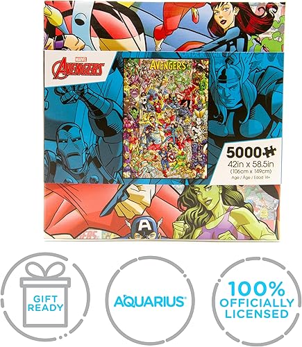 Miniatura 8 de AQUARIUS Avengers 60th Anniversary - Rompecabezas de 5000 piezas (rompecabezas de 5000 piezas)  Sin deslumbramiento  Ajuste de precisión  Mercancía