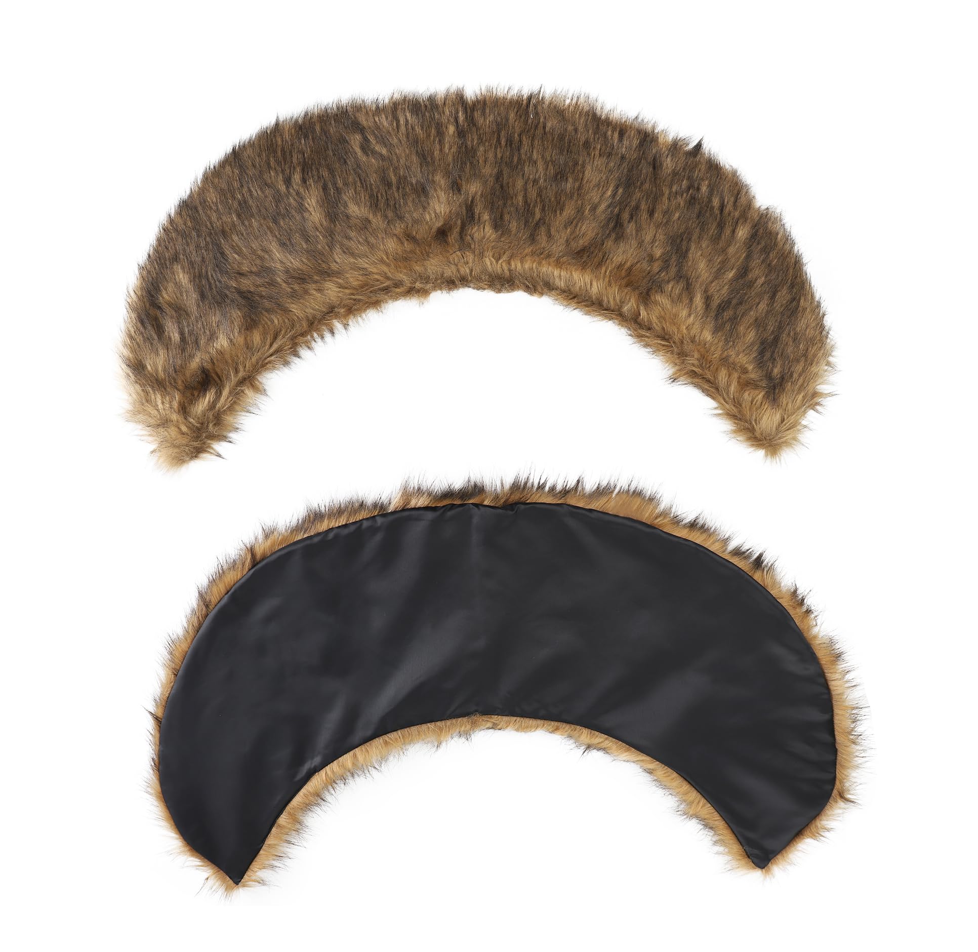 JNGUOSICN Medieval Faux Fur Shoulder Wrap Wolf Face Mask Viking Fur Cloak Cape Animal Half Face Mask Renaissance Werewolf Costume for Halloween Carnival Cosplay Fancy Dress Party - Image 4