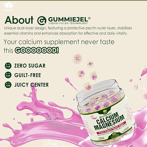 Miniatura 8 de Suplemento de calcio a base de plantas de 600 mg con vitamina D3 K2, zinc para fuerza ósea, algas de origen sostenible, proporción 21, calcio