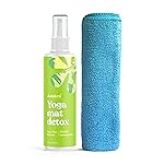 ASUTRA Yoga Mat Cleaner Spray (Mindful Lemongrass), 4 fl oz - No Slippery Residue, Organic Essential Oils Deep-Cleansing for Fitness Gear & Gym Equipment, Microfiber Towel Included
