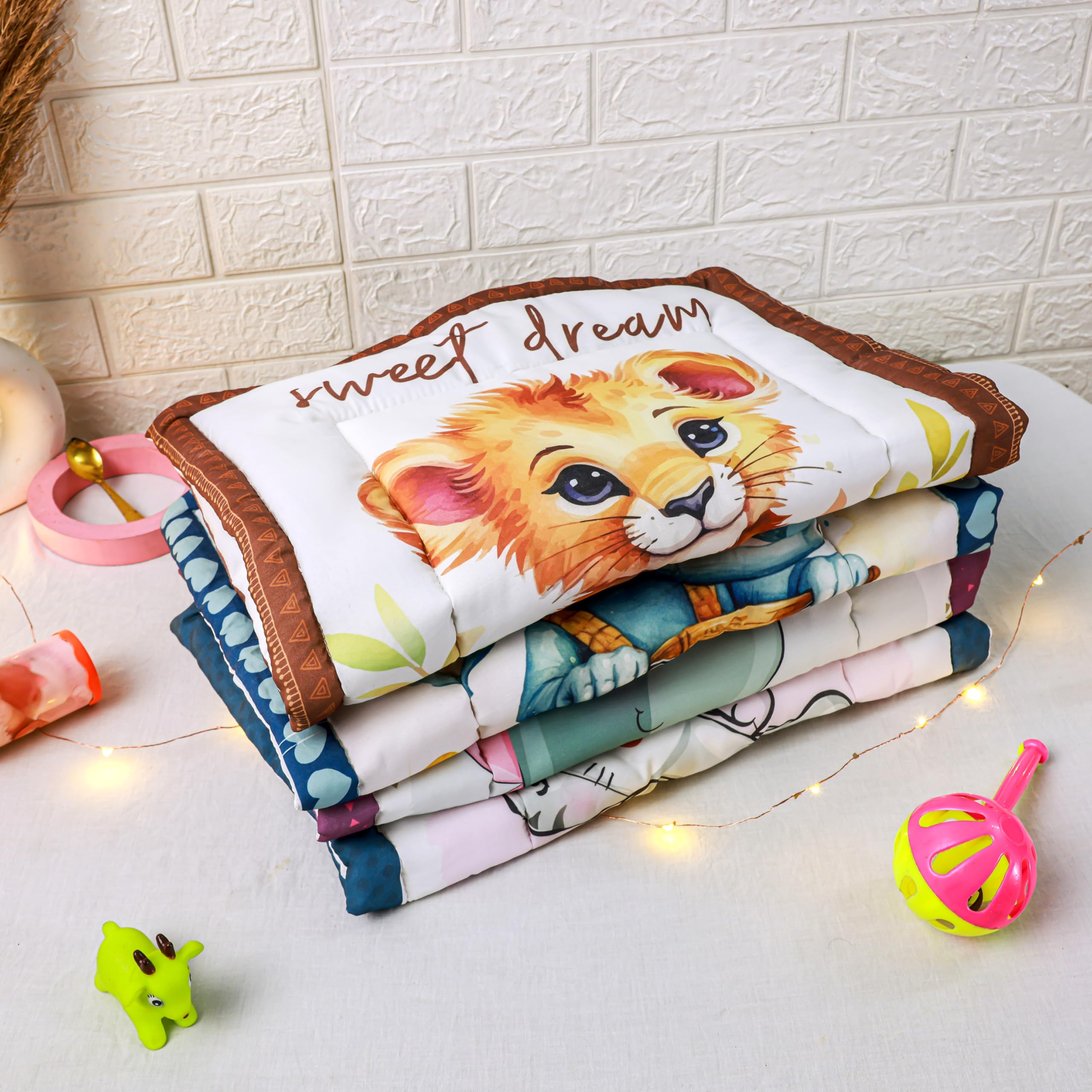 TILLYOU Newborn Soft Cotton Godadi Pack of 4 | Baby gaddi | Baby Crib Sheet | Baby mat | Godari |Bedding Set| Baby Matress | Baby Bed (Pack of 4) (B0DGLV7Y5F) Amazon Price History, Amazon Price Tracker