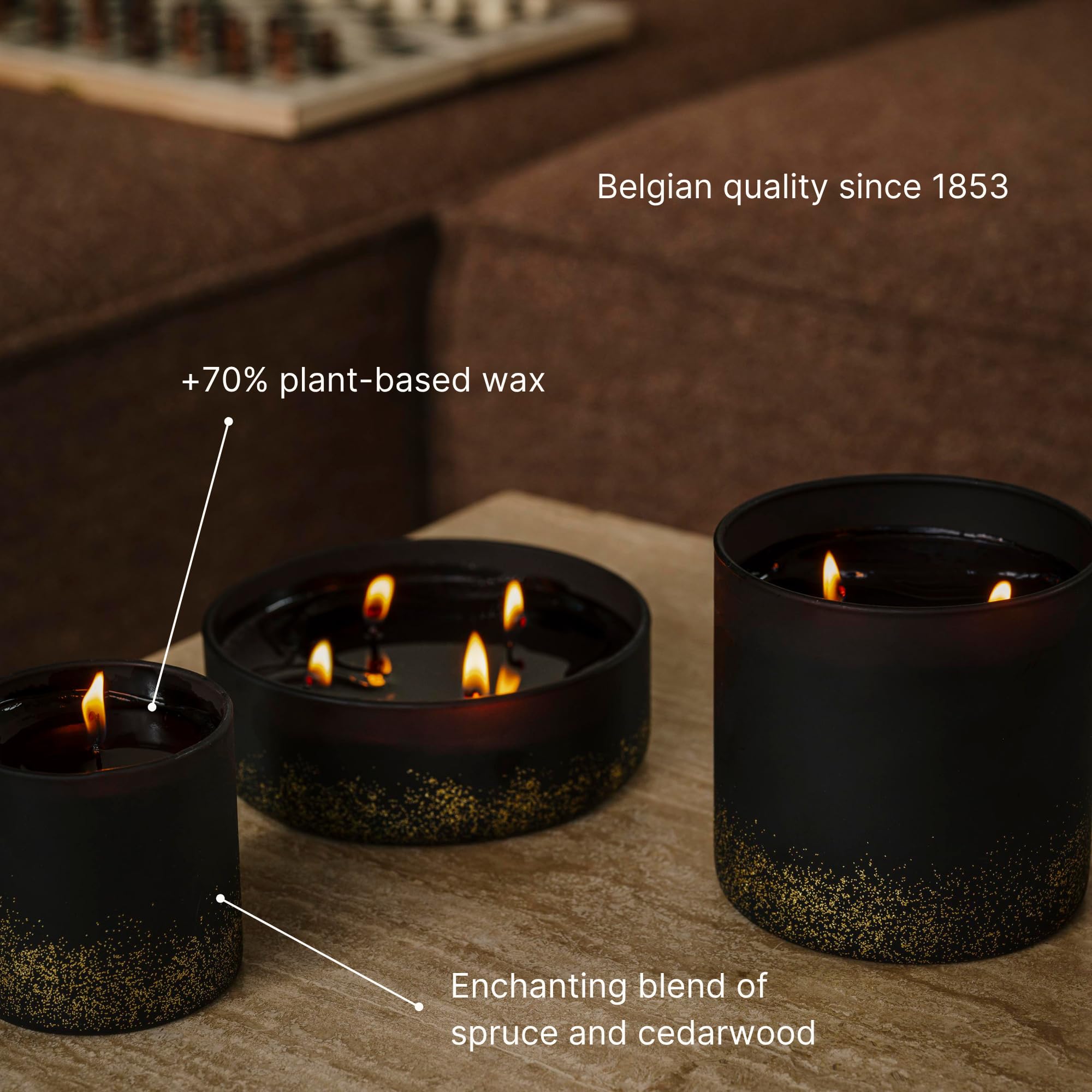 Spaas 6 WinterGlow-Duftkerzen, ± 35 Stunden, Fichtenwald und Zedernholz