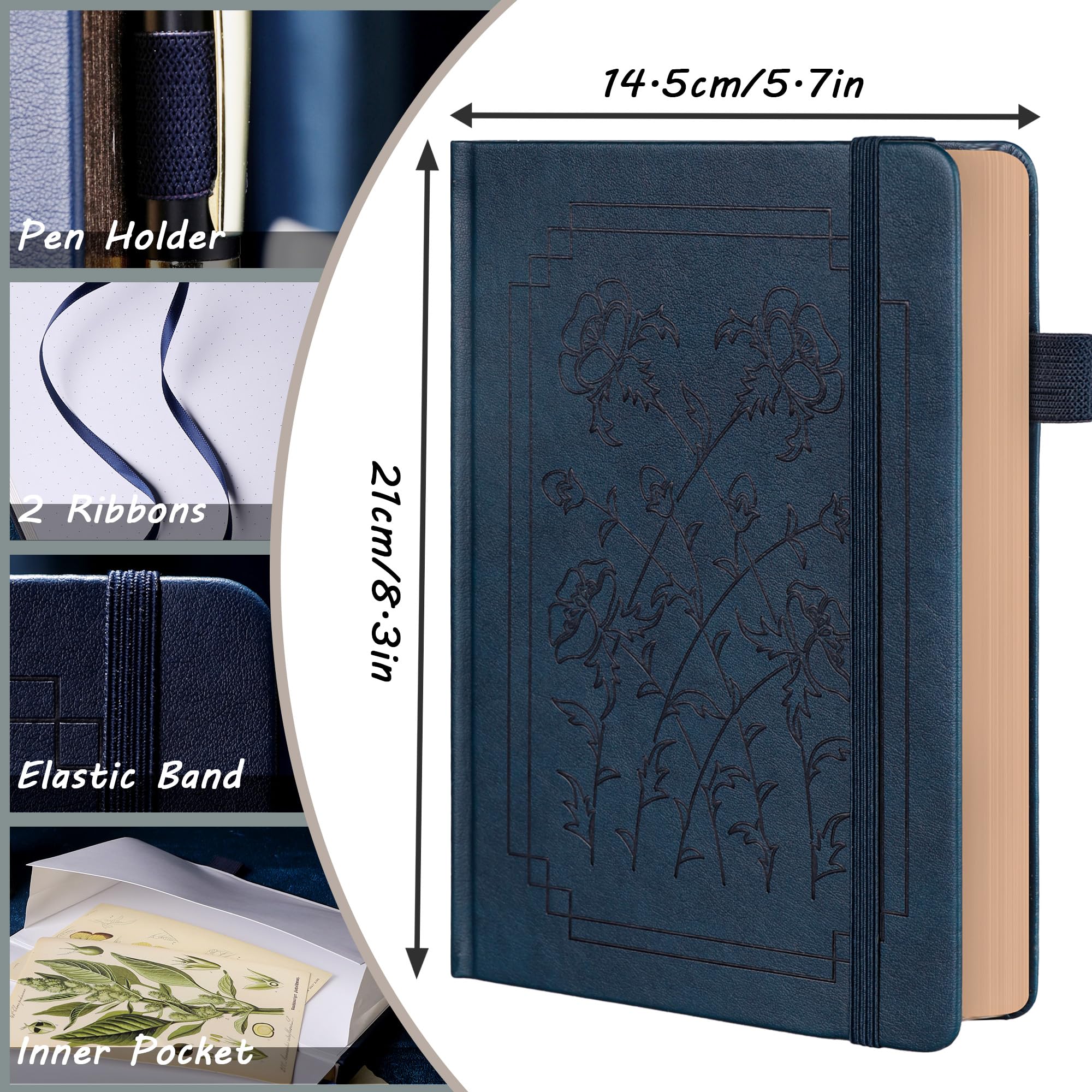 TIEFOSSI A5 Bullet Dotted Notebook, 160gsm Thick Paper, Hardcover Dot Grid Journals for Women Men, 192 Numbered Pages, Ideal for Personal Use, Goals, Organization - Image 2
