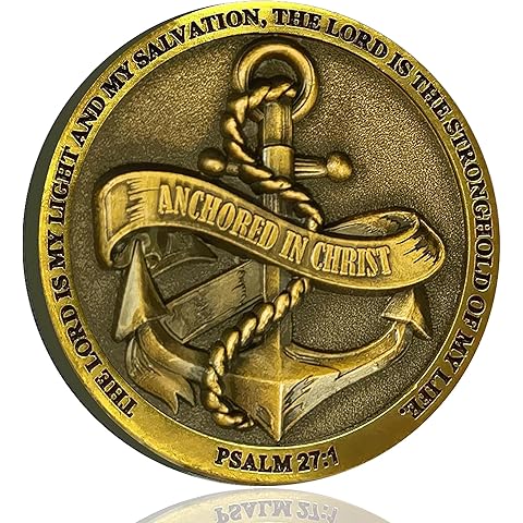 Anchored in Christ Christian Challenge Coin Bible Verse Pocket Hug Token (Single Coin)