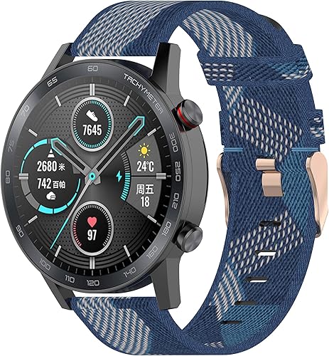 Senter Correas de reloj de nailon suave y rápido para hombres y mujeres, correa de reloj de nailon suave compatible con reloj Honor GS3i Smart Watch