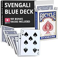 Vista 31 de Ted's Sterling Magic Precision Blue Rider Back Bicicleta Svengali Deck con instrucciones para más de 100 trucos (Reina de Corazones)