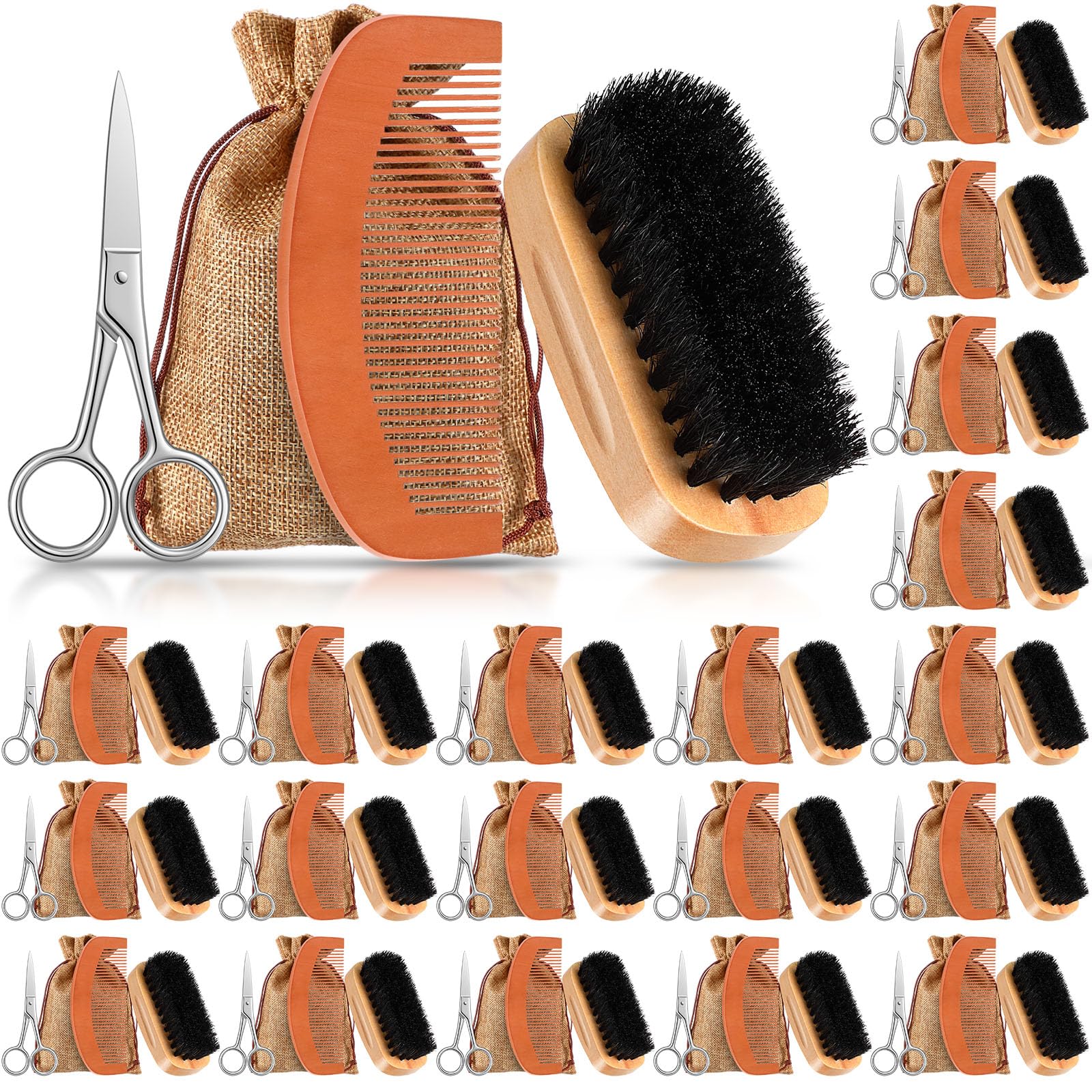 Zubebe 20 Sets Beard Brush Comb Kit for Men, Christmas Dad Gifts