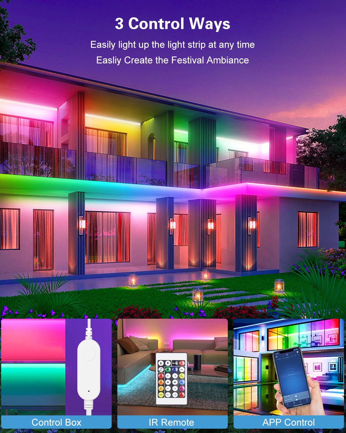 ALITOVE WS2811 RGB IC Neon LED Streife 5M 360° Leuchtende Runde Retikulierte USB Neon Light IP67 APP Steuerbar Musik Sync IR Dimmer für Schlafzimmer Zuhause DIY-Beleuchtung