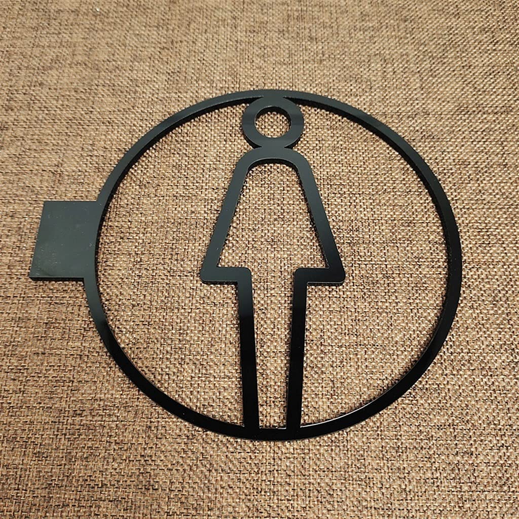 Placa de inodoro de montaje lateral 3D, calcomanía acrílica para puerta de baño para hombres y mujeres, guía de consejos para placa de puerta para baño