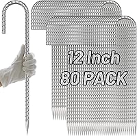 Vista 22 de AAGUT Estacas de barra de refuerzo de 24 pulgadas con gancho en J resistente, paquete de 20 estacas de tienda de campaña extra largas de 1/2 pulgada