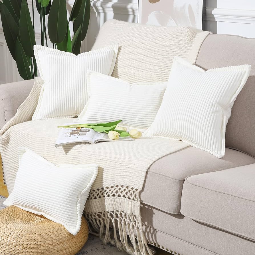 クッションカバー２枚セット Amazon.co.jp: Madizz 2枚セット コーデュロイ 装飾的な
