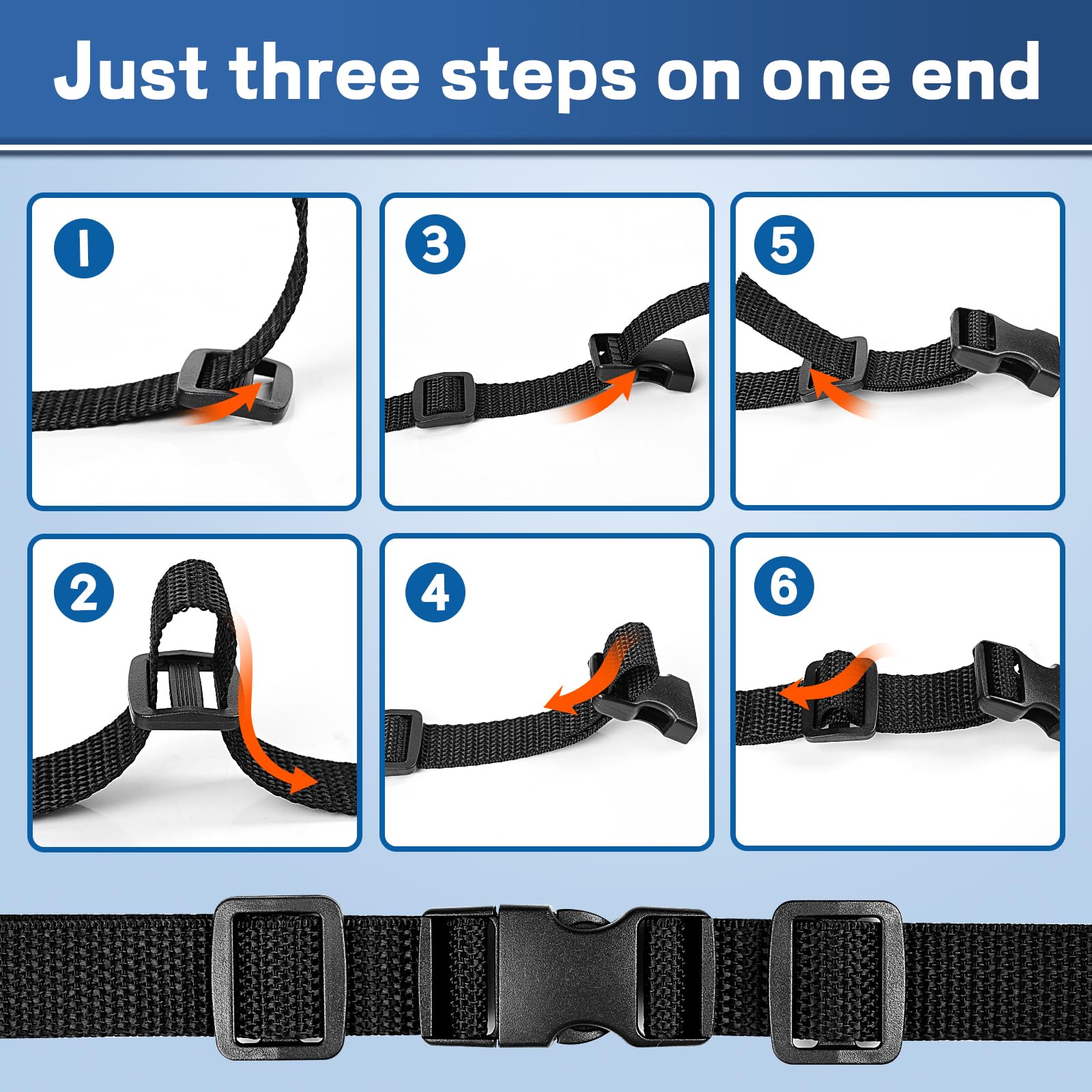 Nylon Webbing Strap 1.5 Inch X 13 Yards With Buckles – Black Polypropylene Straps, D Rings, Tri-Glide Slides