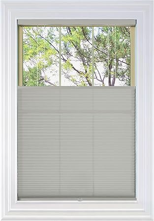 BlindsAvenue Cordless Top Down Bottom Up Cellular Honeycomb Shade, 9/16" Single Cell, Light Filtering, Misty Gray, Size: 32" W x 72" H