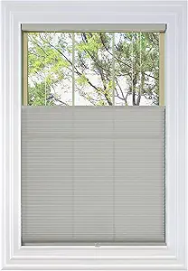 BlindsAvenue Cordless Top Down Bottom Up Cellular Honeycomb Shade, 9/16" Single Cell, Light Filtering, Misty Gray, Size: 32" W x 72" H